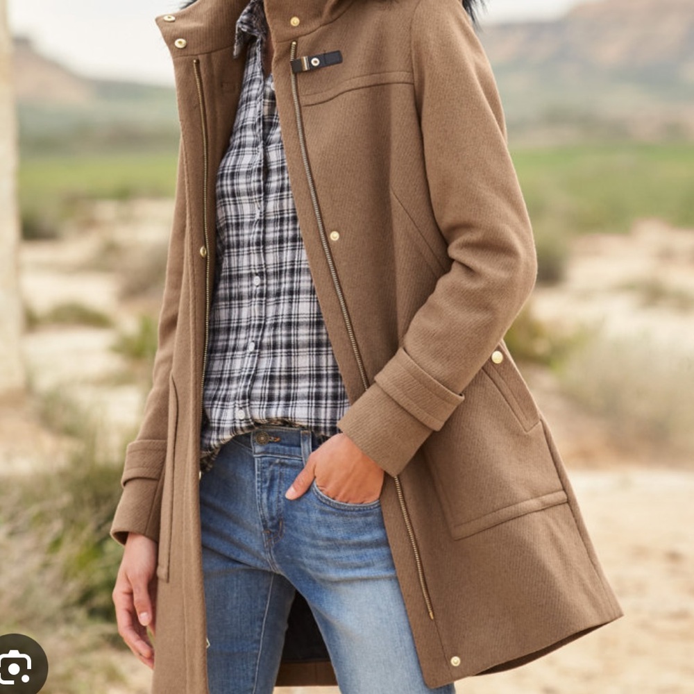 Cole Haan Tan Wool Duffle Coat